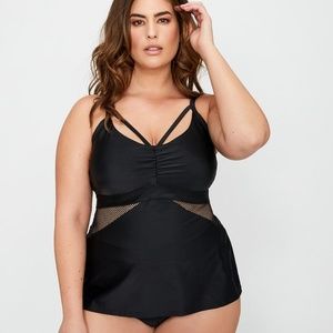 NWT - Tankini swimsuit top with mesh inserts